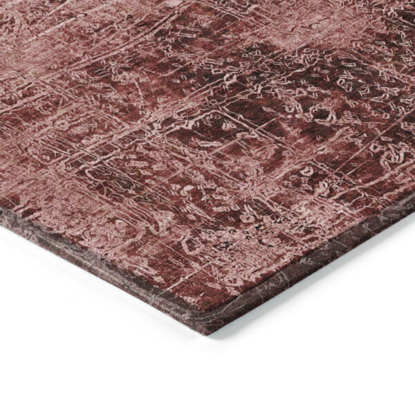 8' Round Merlot Round Abstract Washable Non Skid Indoor Outdoor Area Rug