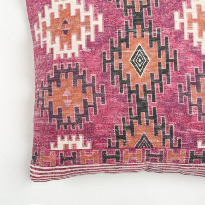 20" Magenta Beige and Rust Handmade Southwestern Indoor Outdoor Throw Pillow Cover