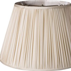 18" Pale Grey Slanted Paperback Pleated Tafetta Lampshade
