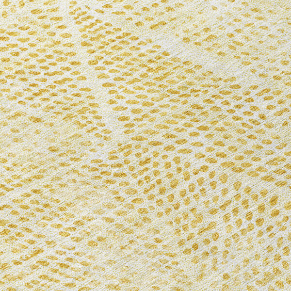 8' X 10' Wheat Gold And Ivory Geometric Washable Indoor Outdoor Area Rug