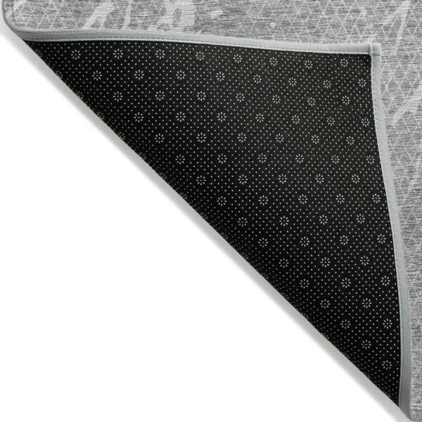 8' X 10' Gray Ivory And Silver Abstract Washable Indoor Outdoor Area Rug