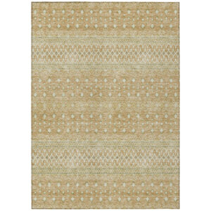10' X 14' Copper Ivory And Olive Green Tribal Washable Indoor Outdoor Area Rug