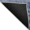 8' X 10' Navy Blue And Denim Blue Southwestern Washable Indoor Outdoor Area Rug