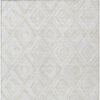 8' X 10' Pearl And Ivory Geometric Washable Indoor Outdoor Area Rug
