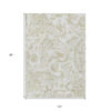10' X 14' Beige Tan And Ivory Paisley Washable Indoor Outdoor Area Rug