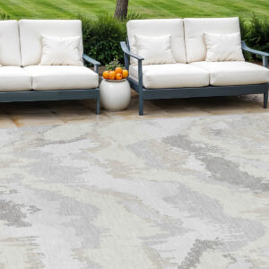 10' X 14' Ivory Beige And Cream Abstract Washable Indoor Outdoor Area Rug