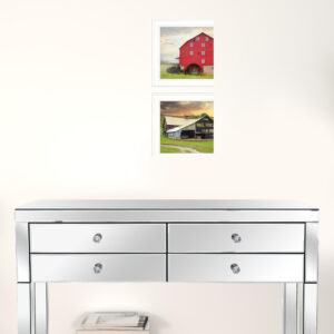 Set Of Two Mail Pouch Barn And Mill 1 White Framed Print Wall Art