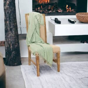 Aqua Knitted 100% Cotton Throw Blanket