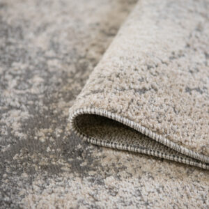 8' Gray and Beige Abstract Power Loom Runner Rug