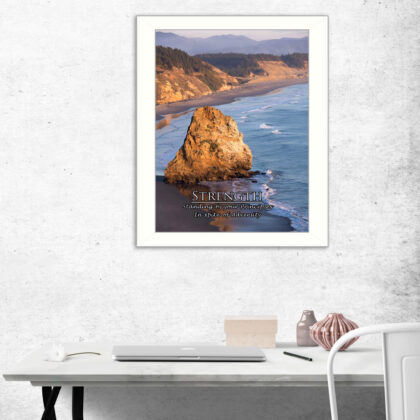 Strength 5 White Framed Print Wall Art
