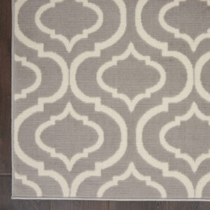 4' x 6' Gray Moroccan Power Loom Area Rug
