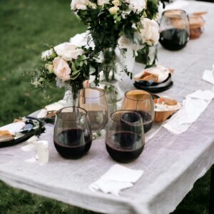 Set of Four Clear Tritan Plastic Balloon or Round Bowl Stemless All Purpose Wine Glass