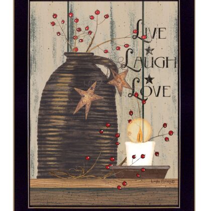 Live Laugh And Love 1 Black Framed Print Wall Art