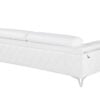 Two Piece Indoor White Italian Leather Five Person Seating Set
