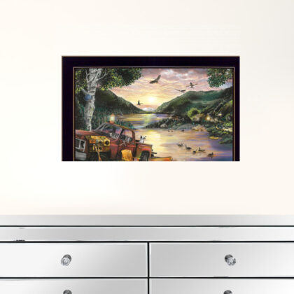 Lakefront Camping I 1 Black Framed Print Wall Art