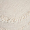 18" Cream Cotton Tufted Stripe Cube Pouf Ottoman