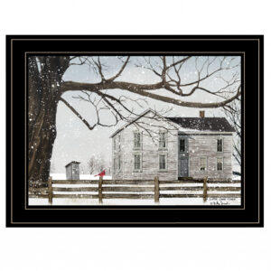 A Little Snow House 3 Black Framed Print Wall Art