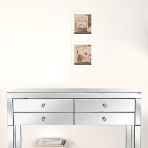 Set Of Two Wash Room White Framed Print Bathroom Wall Art