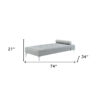 74" Gray Velvet And Black Sofa