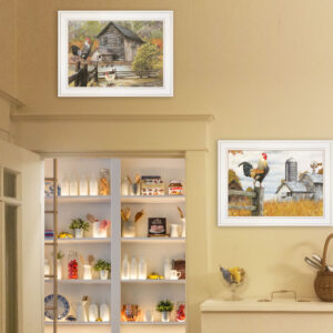 Set Of Two Down On The Farm 1 White Framed Print Wall Art