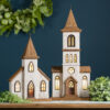 25" Brown and White Church Figurine