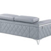 70" Light Blue And Silver Metallic Leather Loveseat