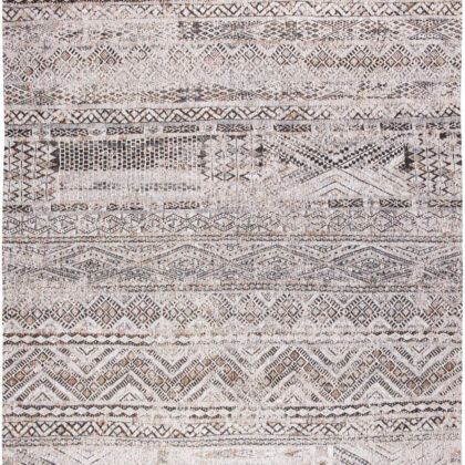 8' x 11' Gray and White Oriental Non Skid Area Rug