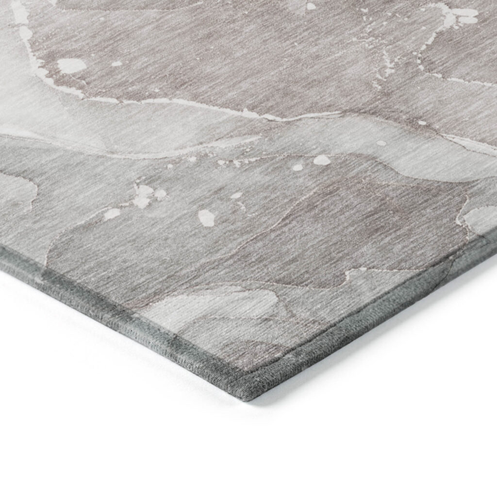 8' X 10' Taupe Abstract Washable Non Skid Indoor Outdoor Area Rug