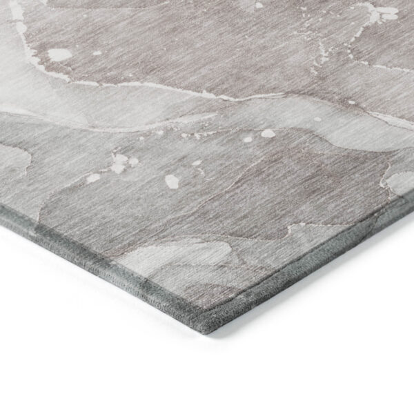 8' X 10' Taupe Abstract Washable Non Skid Indoor Outdoor Area Rug