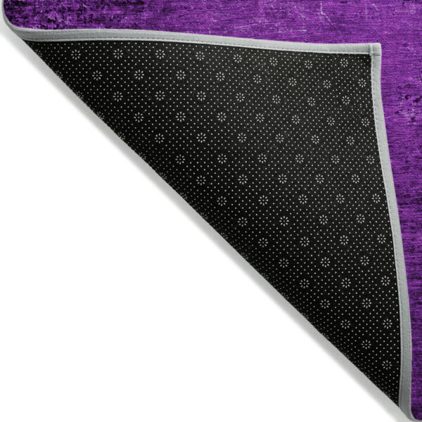 8' Runner Purple Abstract Washable Non Skid Indoor Outdoor Runner Rug