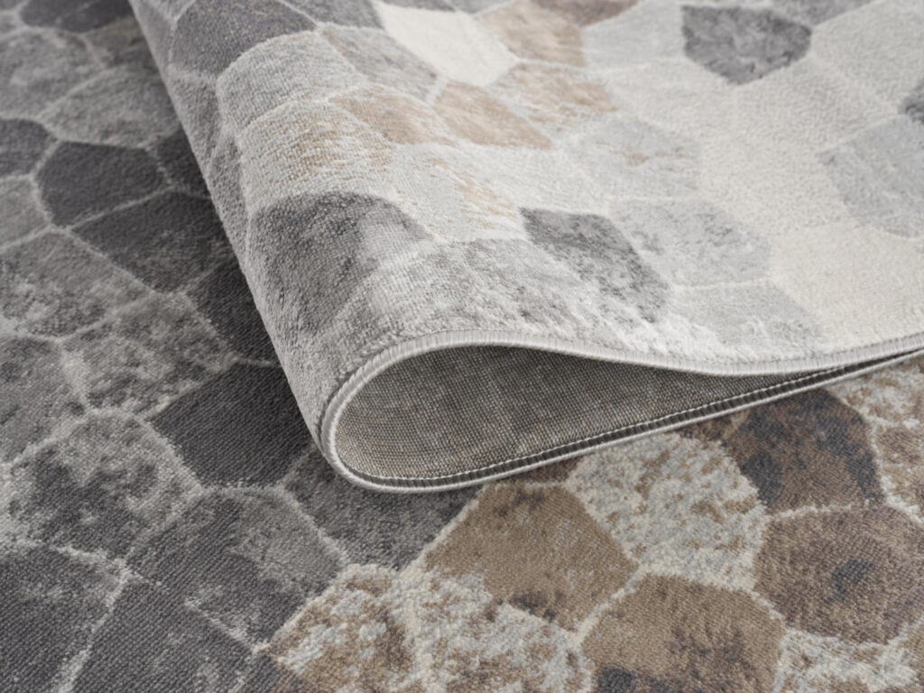 2’ x 13’ Beige Cobblestone Pattern Runner Rug