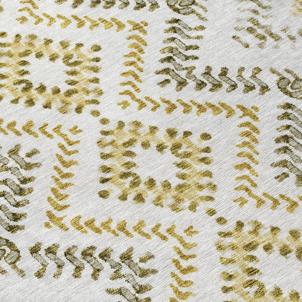 9' X 12' Taupe Brown And Ivory Geometric Washable Indoor Outdoor Area Rug