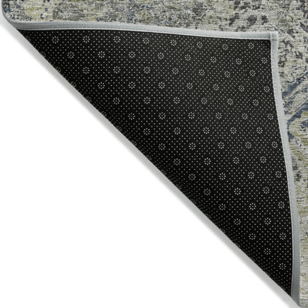 9' X 12' Silver Gray And Charcoal Geometric Washable Indoor Outdoor Area Rug