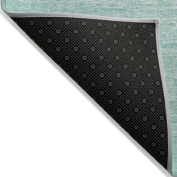 3' X 5' Turquoise And Teal Blue Abstract Washable Indoor Outdoor Area Rug