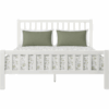 White Slat Back Solid Wood King Bed Frame