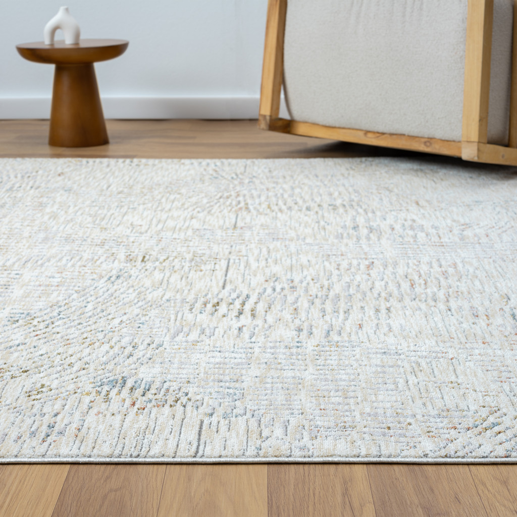 10' x 14' Ivory and Gray Abstract Area Rug
