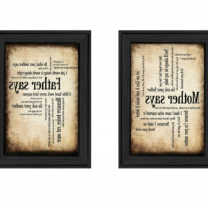 Set Of Two Parents Black Framed Print Wall Art