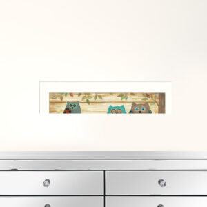 Set Of Two Whimsical Owls White Framed Print Wall Art