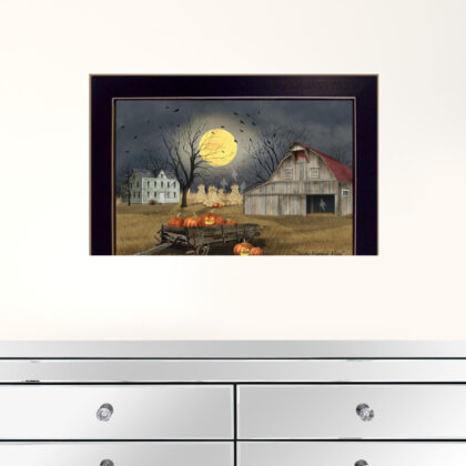 Spooky Harvest Moon 1 Black Framed Print Wall Art