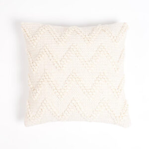 18" X 18" Off White Chevron Cotton Blend Pillow Cover With Texture