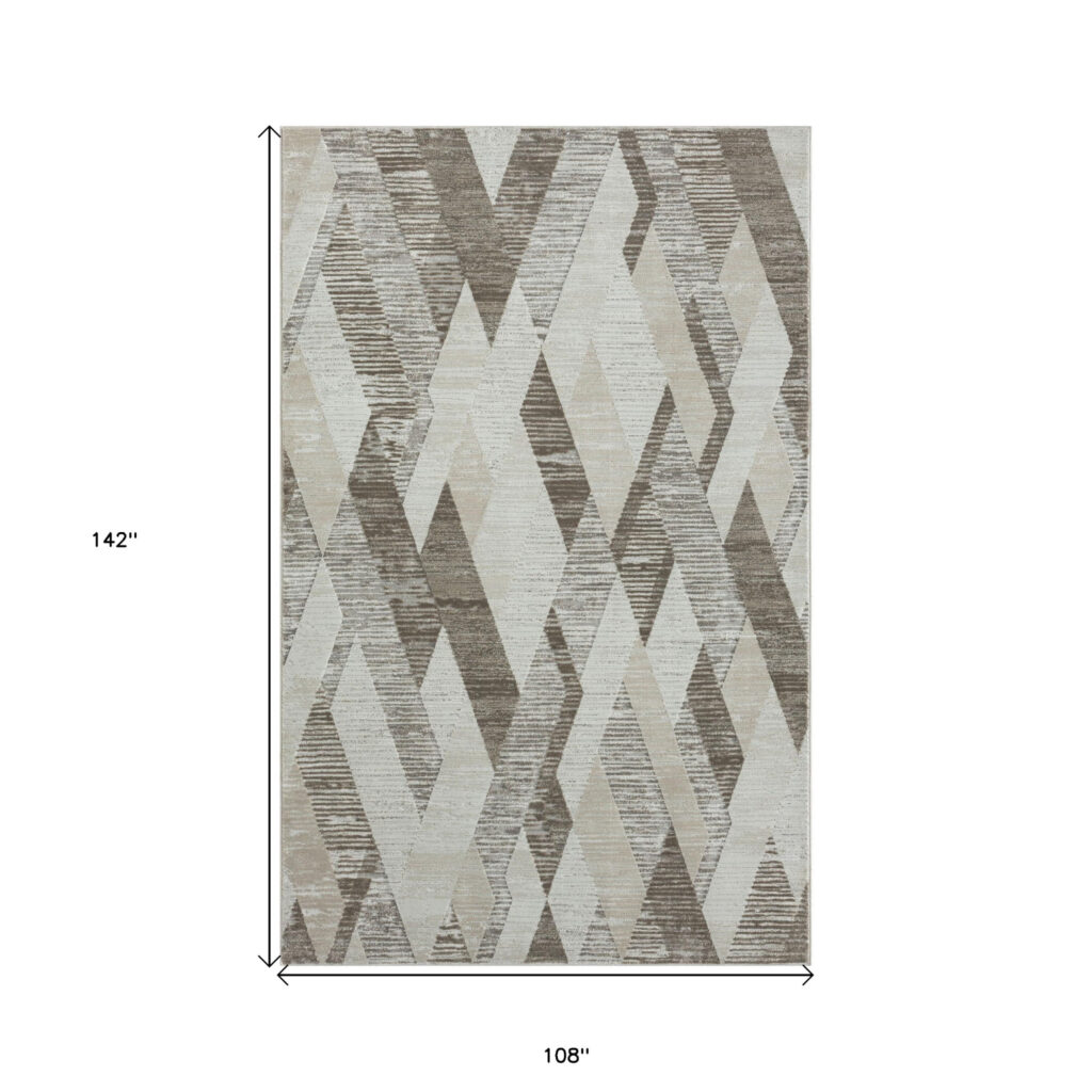 9' x 12' Gray Geometric Area Rug
