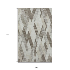 9' x 12' Gray Geometric Area Rug