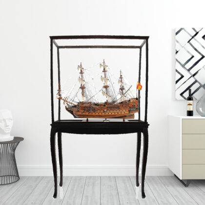 69" Wood Brown San Felipe Large Floor Display Boat Hand Painted Decorative Boat