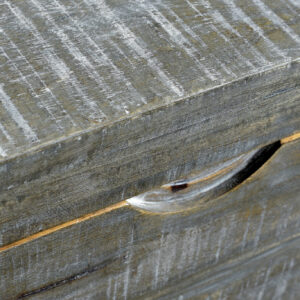 46" Gray and Black Distressed Solid Wood Storage Bench with Flip Top