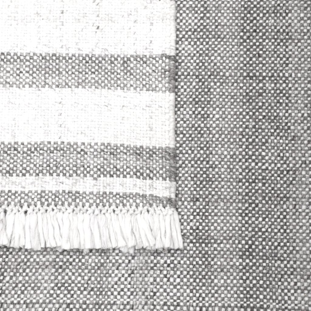 8' X 10' Gray Striped Handmade Stain Resistant Non Skid Indoor Outdoor Area Rug