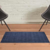 2' X 3' Blue Wool Hand Woven Stain Resistant Area Rug