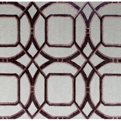 5' x 8' Silver Abstract Geometric Hand Tufted Non Skid Area Rug
