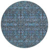 8' X 8' Teal Round Tribal Washable Indoor Outdoor Area Rug