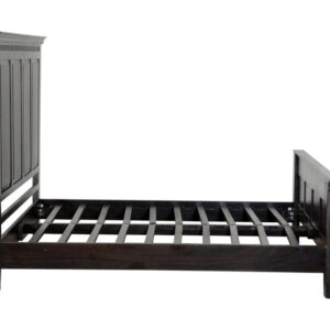 Espresso Carved Geometric Solid Wood Queen Bed Frame