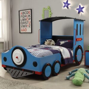Steel Twin Red White and Blue Bed